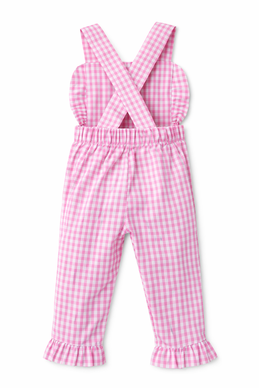 Girls Pink and White Ruffle Longtail