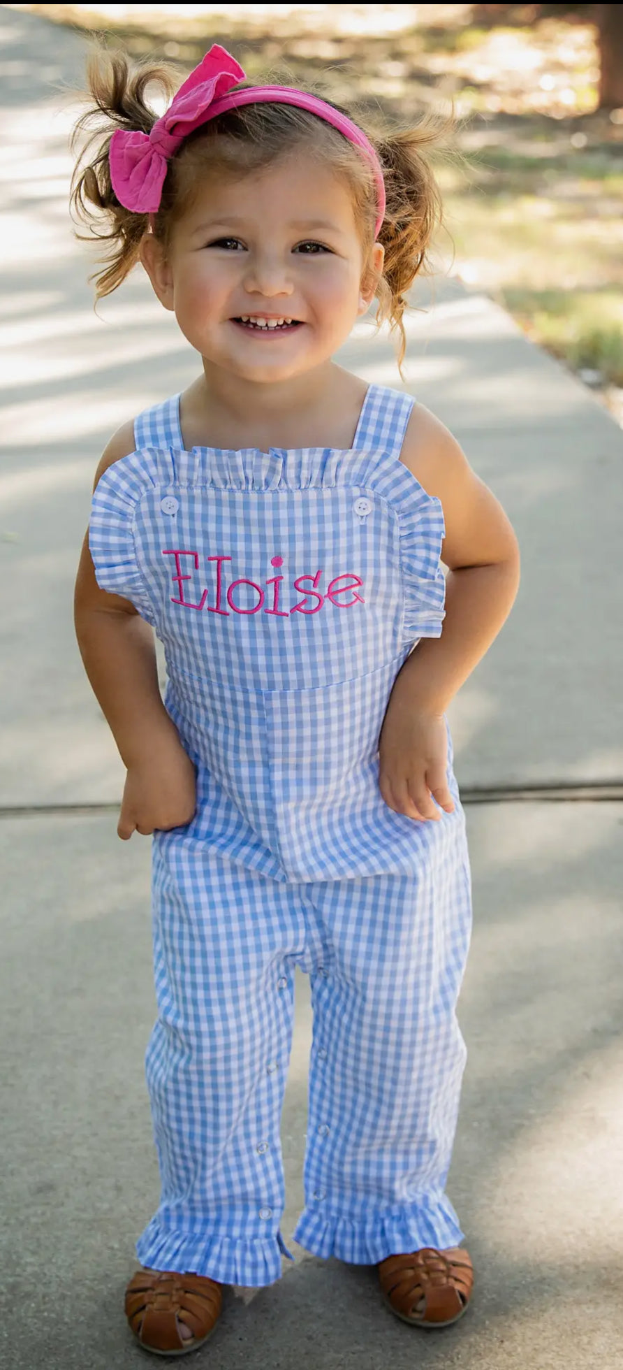Girls Blue and White Ruffle Longtail