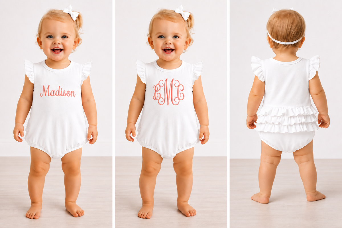 Girl’s White Ruffle Bum Bubble