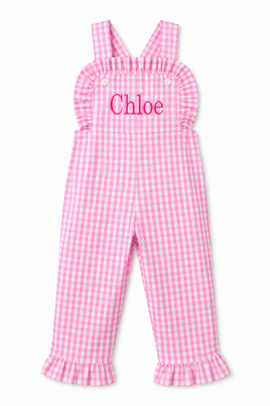 Girls Pink and White Ruffle Longtail